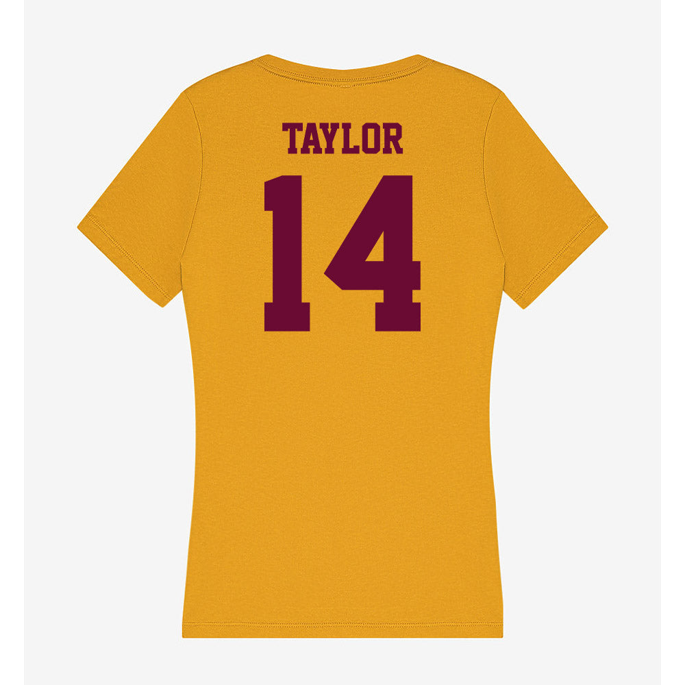 Central Michigan - NCAA Football : Justin Taylor - Women's V-Neck T-Shirt-1