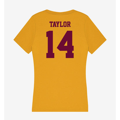 Central Michigan - NCAA Football : Justin Taylor - Women's V-Neck T-Shirt-1