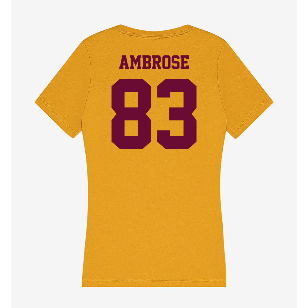 Central Michigan - NCAA Football : Travis Ambrose - Women's V-Neck T-Shirt-1