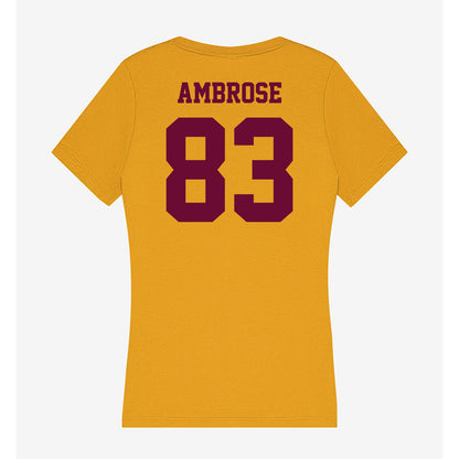 Central Michigan - NCAA Football : Travis Ambrose - Women's V-Neck T-Shirt-1