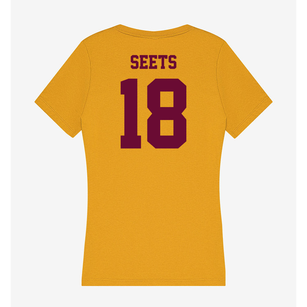 Central Michigan - NCAA Football : Geno Seets - Women's V-Neck T-Shirt-1