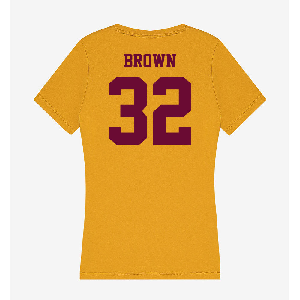 Central Michigan - NCAA Football : Donovan Brown - Women's V-Neck T-Shirt-1