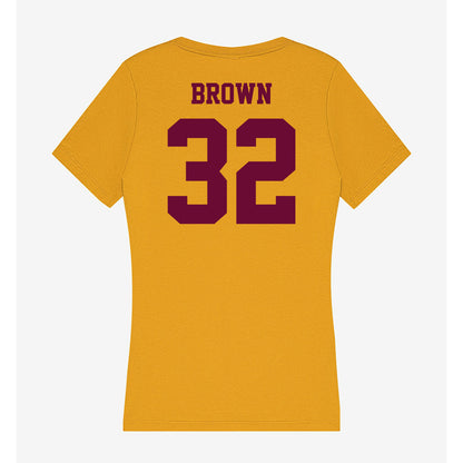 Central Michigan - NCAA Football : Donovan Brown - Women's V-Neck T-Shirt-1