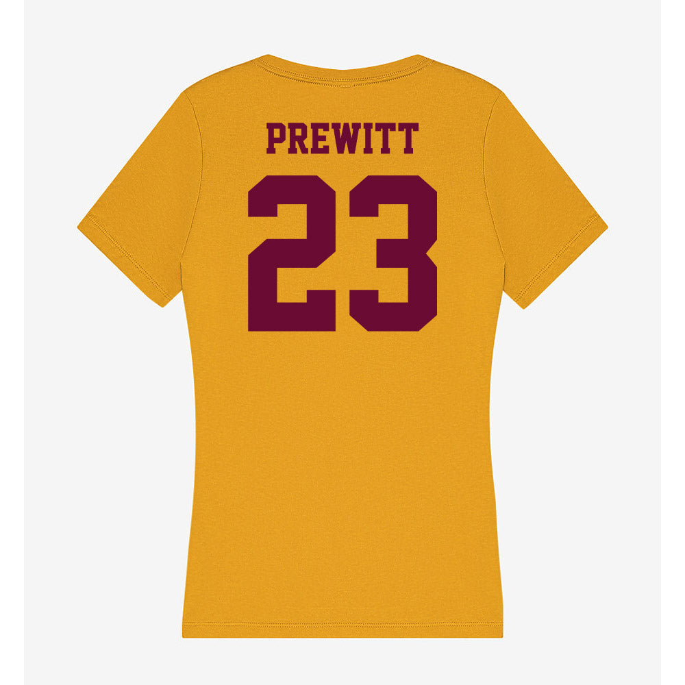 Central Michigan - NCAA Women's Basketball : Demetria Prewitt - Women's V-Neck T-Shirt-1