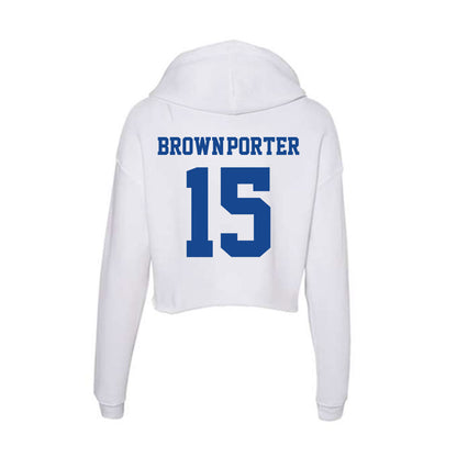 CNU - NCAA Football : Makari Brown-Porter - Classic Shersey Women's Crop Fleece Hooded Sweatshirt-1