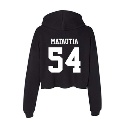 New Mexico - NCAA Football : Jojo Matautia - Women's Crop Fleece Hoodie-1