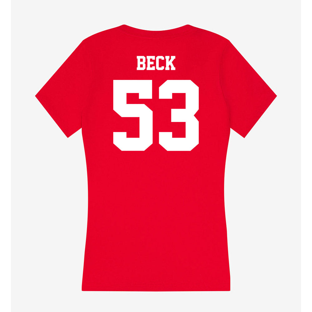 New Mexico - NCAA Football : Caden Beck - Women's V-Neck T-Shirt-1