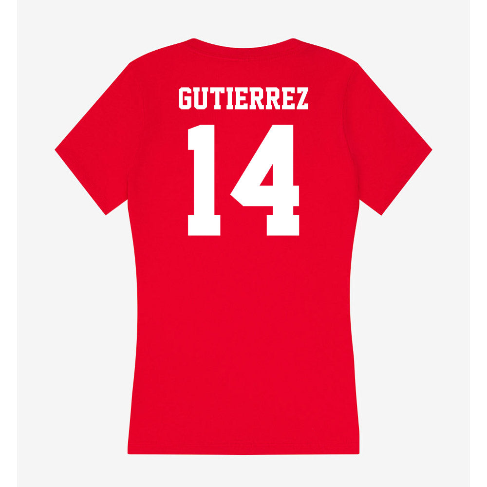 New Mexico - NCAA Football : Melaki Gutierrez - Women's V-Neck T-Shirt-1