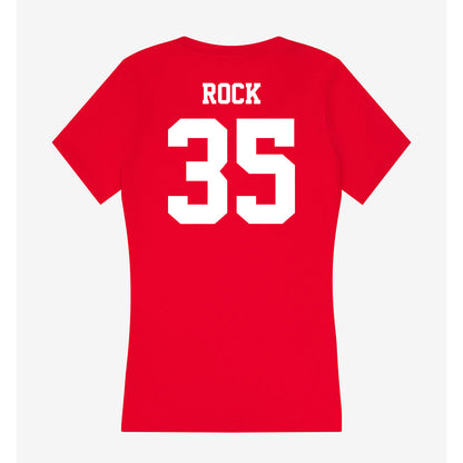 New Mexico - NCAA Men's Basketball : JT Rock - Women's V-Neck T-Shirt-1