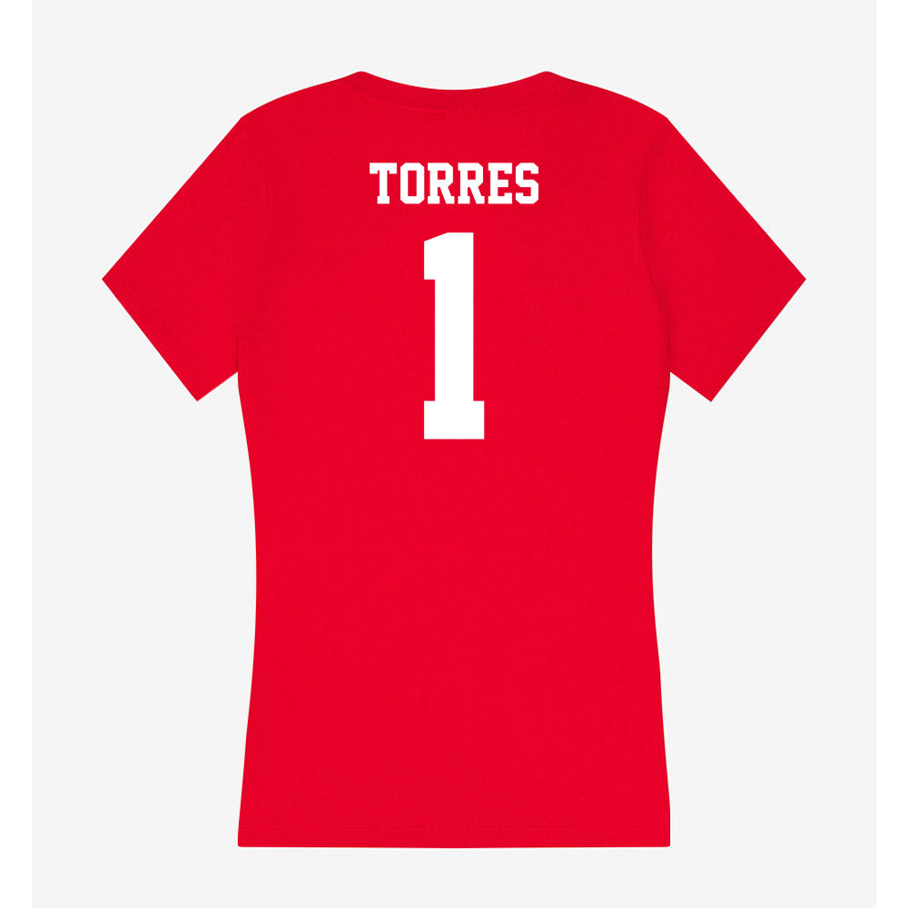 New Mexico - NCAA Football : Jahmir Torres - Women's V-Neck T-Shirt-1