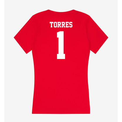 New Mexico - NCAA Football : Jahmir Torres - Women's V-Neck T-Shirt-1