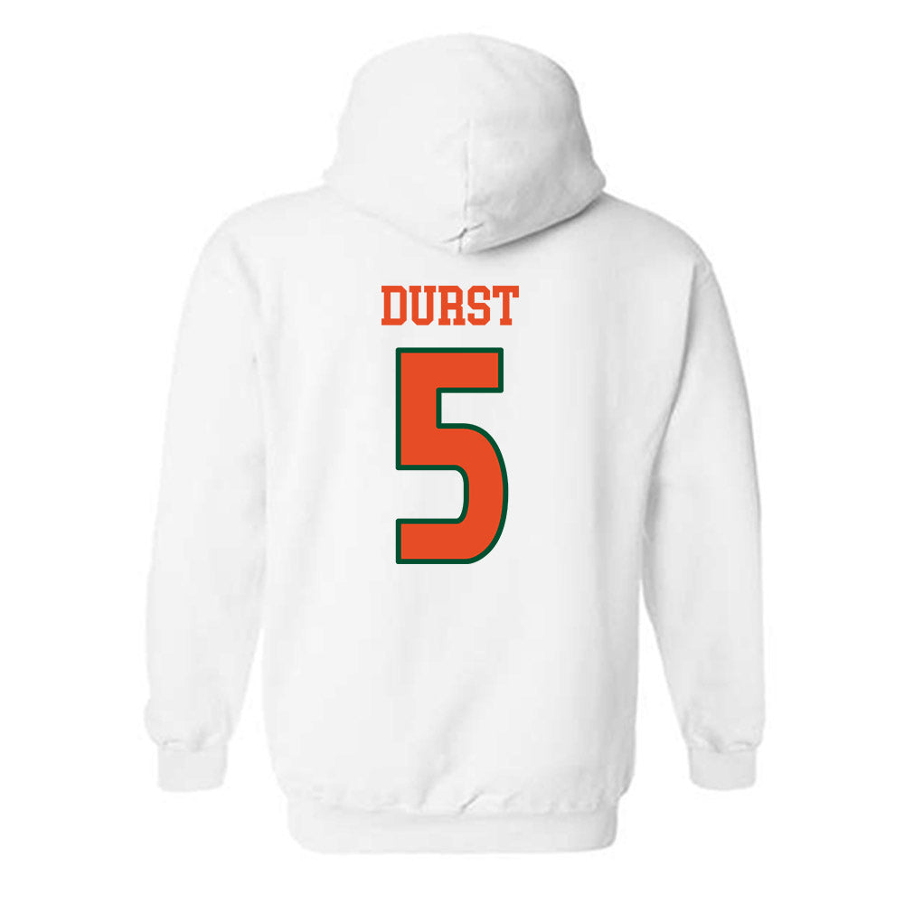 Miami - NCAA Women's Volleyball : Olivia Durst - Replica Shersey Hooded Sweatshirt-1