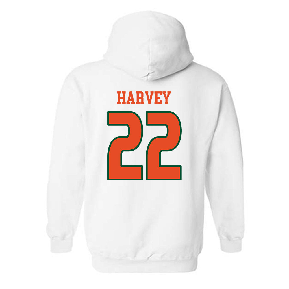 Miami - NCAA Women's Volleyball : Asia Harvey - Replica Shersey Hooded Sweatshirt-1
