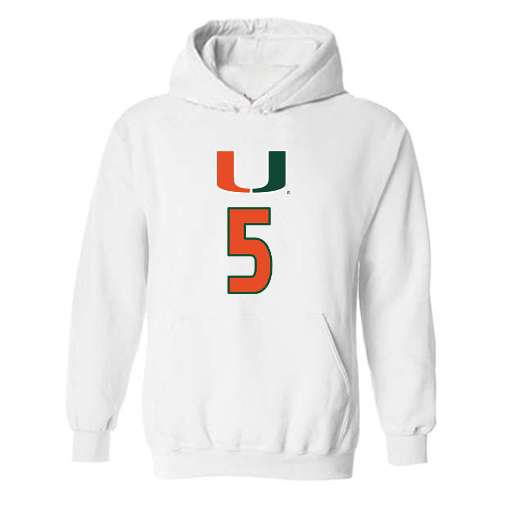 Miami - NCAA Women's Volleyball : Olivia Durst - Replica Shersey Hooded Sweatshirt-0