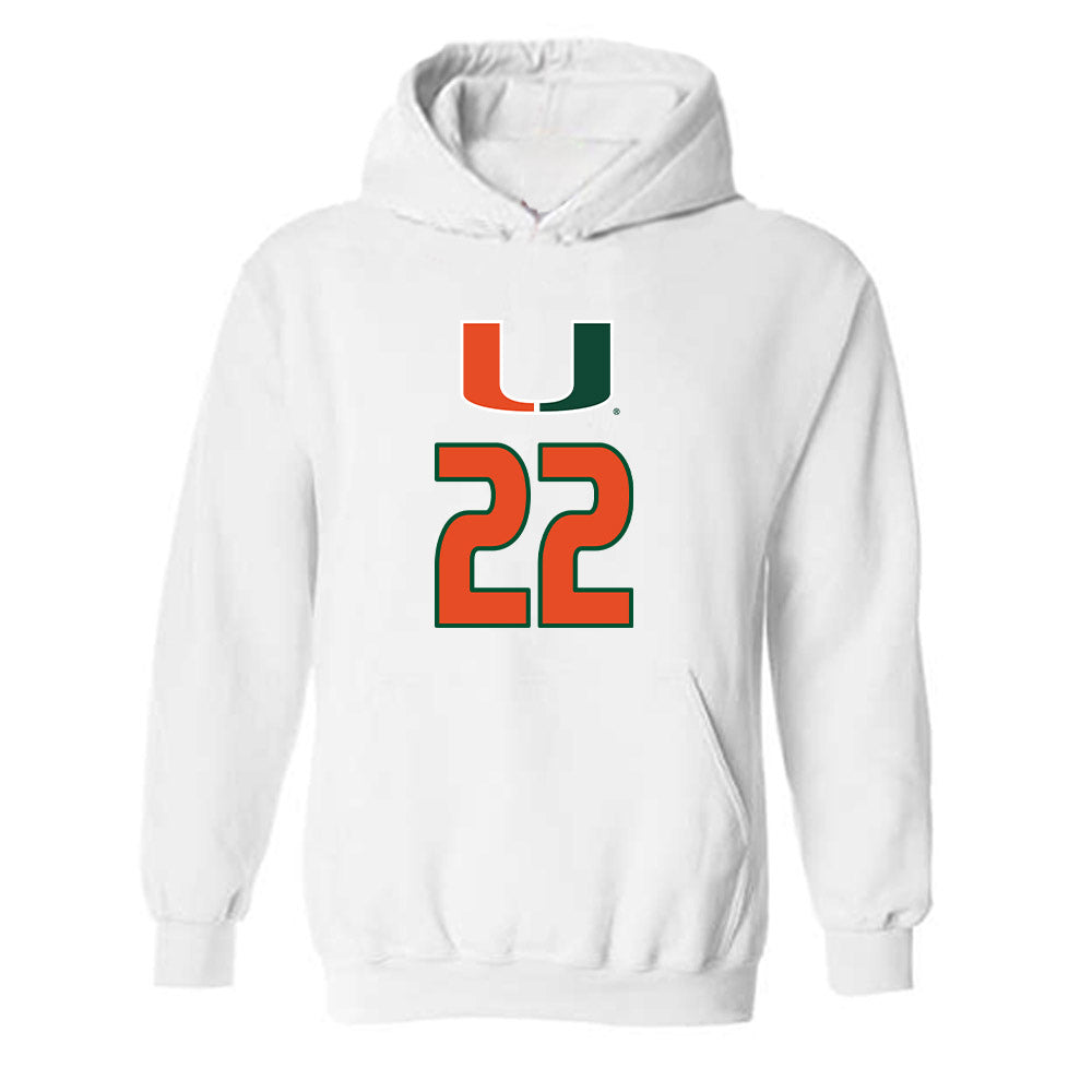 Miami - NCAA Women's Volleyball : Asia Harvey - Replica Shersey Hooded Sweatshirt-0
