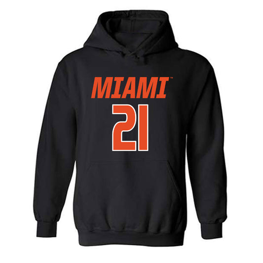 Miami - NCAA Women's Volleyball : Denitsa Angelova - Hooded Sweatshirt-0