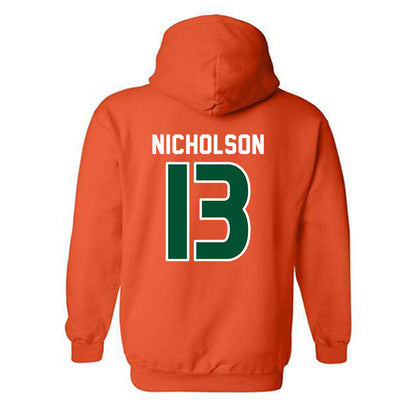 Miami - NCAA Women's Soccer : Crosby Nicholson - Replica Shersey Hooded Sweatshirt-1