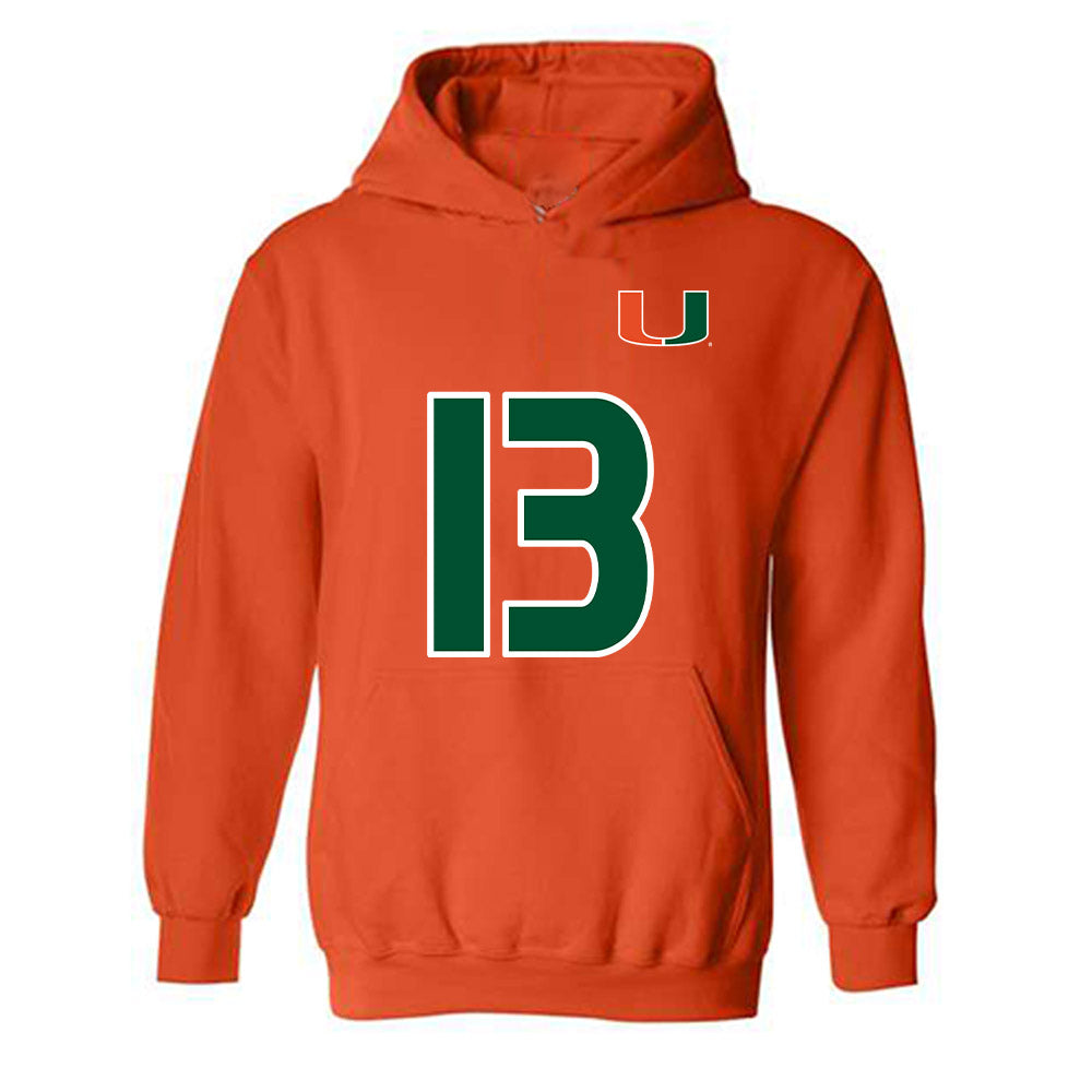 Miami - NCAA Women's Soccer : Crosby Nicholson - Replica Shersey Hooded Sweatshirt-0