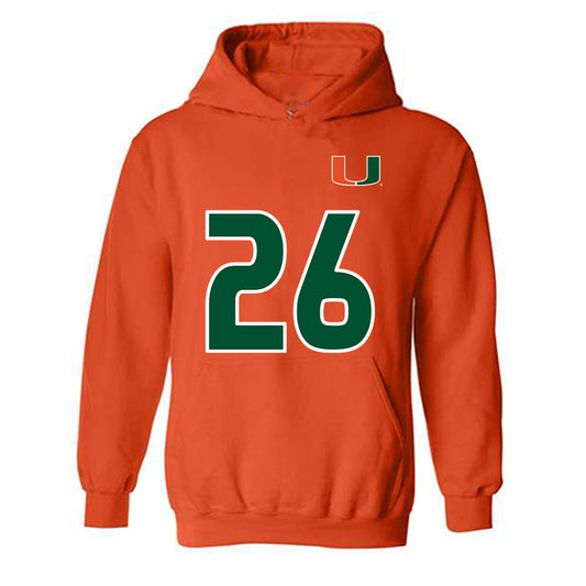 Miami - NCAA Women's Soccer : Dakota Harrell - Replica Shersey Hooded Sweatshirt-0