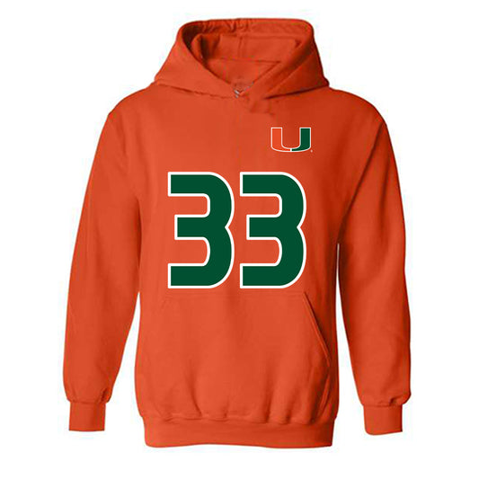Miami - NCAA Women's Soccer : Atlee Olofson - Replica Shersey Hooded Sweatshirt-0