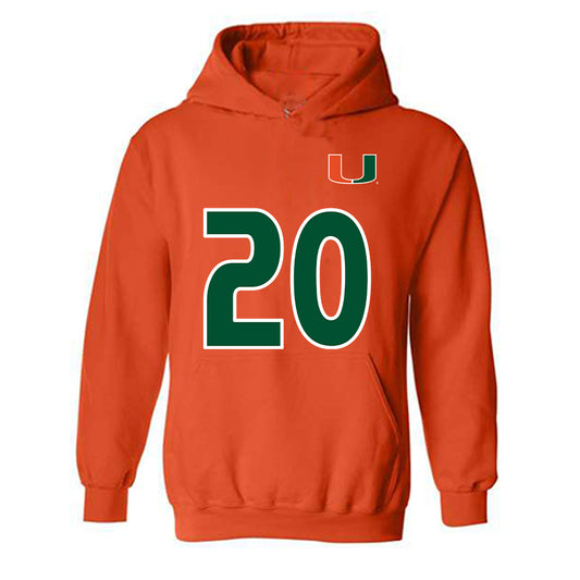 Miami - NCAA Women's Soccer : Grace Mensah - Replica Shersey Hooded Sweatshirt-0