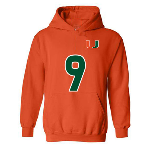Miami - NCAA Women's Soccer : Zoie Fontenot - Replica Shersey Hooded Sweatshirt-0