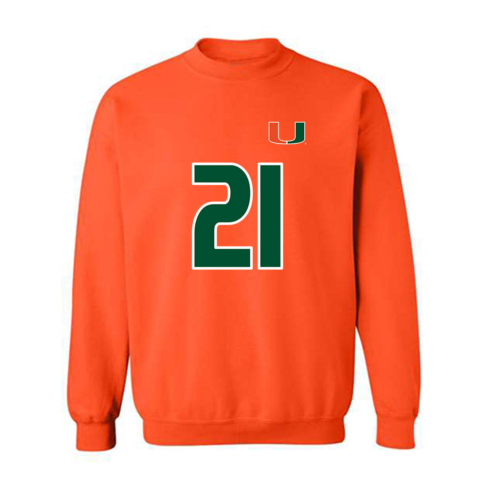 Miami - NCAA Women's Soccer : Carlie Wysocki - Replica Shersey Crewneck Sweatshirt-0