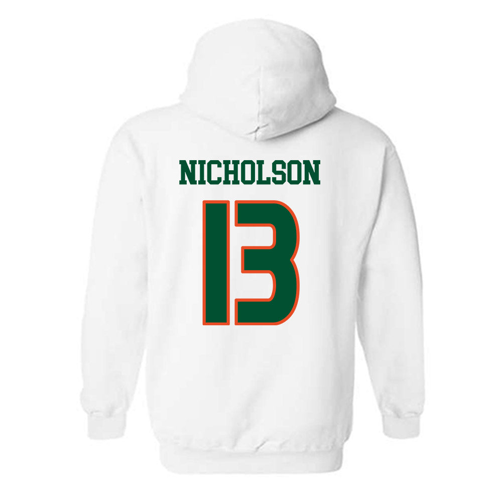 Miami - NCAA Women's Soccer : Crosby Nicholson - Replica Shersey Hooded Sweatshirt-1