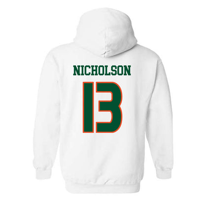 Miami - NCAA Women's Soccer : Crosby Nicholson - Replica Shersey Hooded Sweatshirt-1