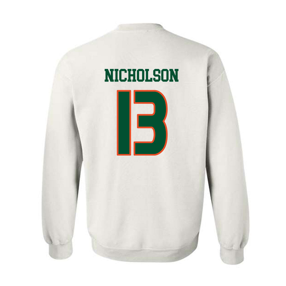 Miami - NCAA Women's Soccer : Crosby Nicholson - Replica Shersey Crewneck Sweatshirt-1
