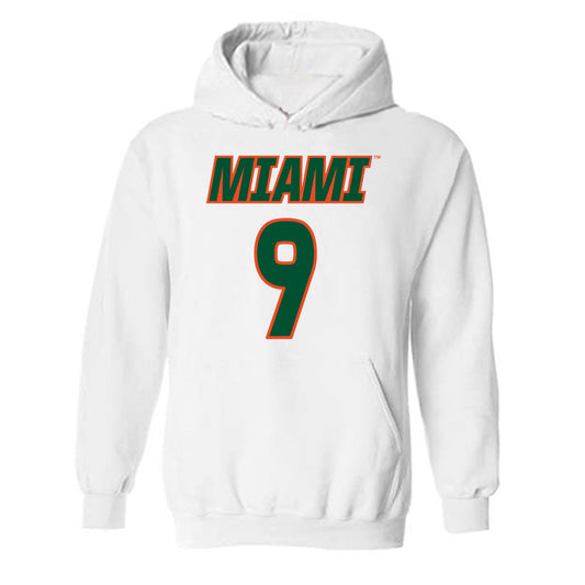 Miami - NCAA Women's Soccer : Zoie Fontenot - Replica Shersey Hooded Sweatshirt-0