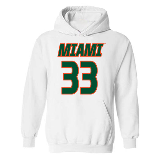 Miami - NCAA Women's Soccer : Atlee Olofson - Replica Shersey Hooded Sweatshirt-0