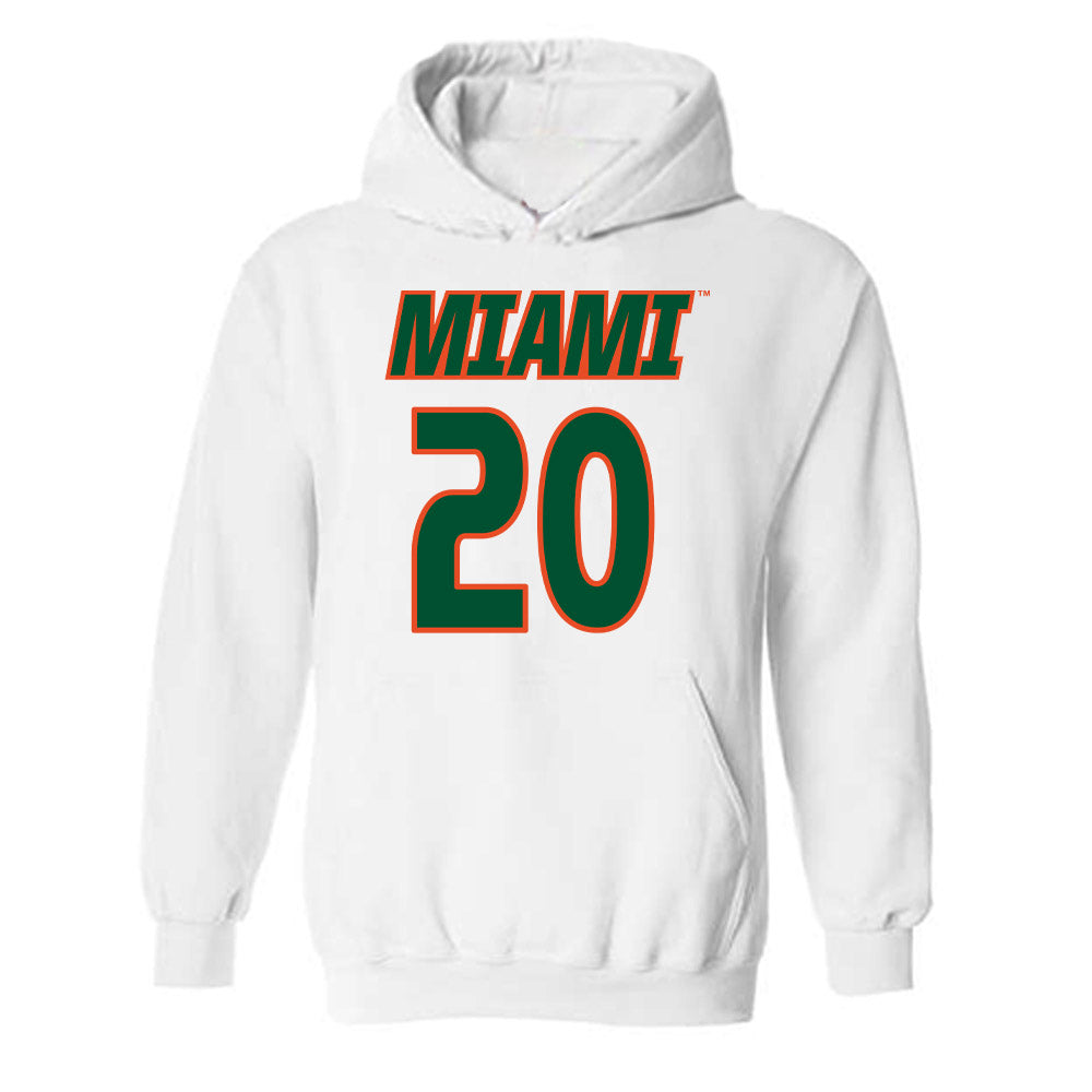 Miami - NCAA Women's Soccer : Grace Mensah - Replica Shersey Hooded Sweatshirt-0