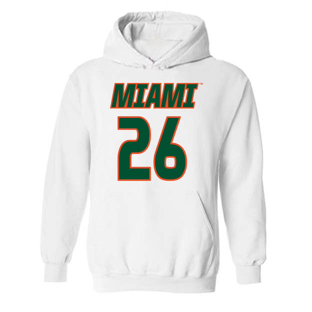 Miami - NCAA Women's Soccer : Dakota Harrell - Replica Shersey Hooded Sweatshirt-0