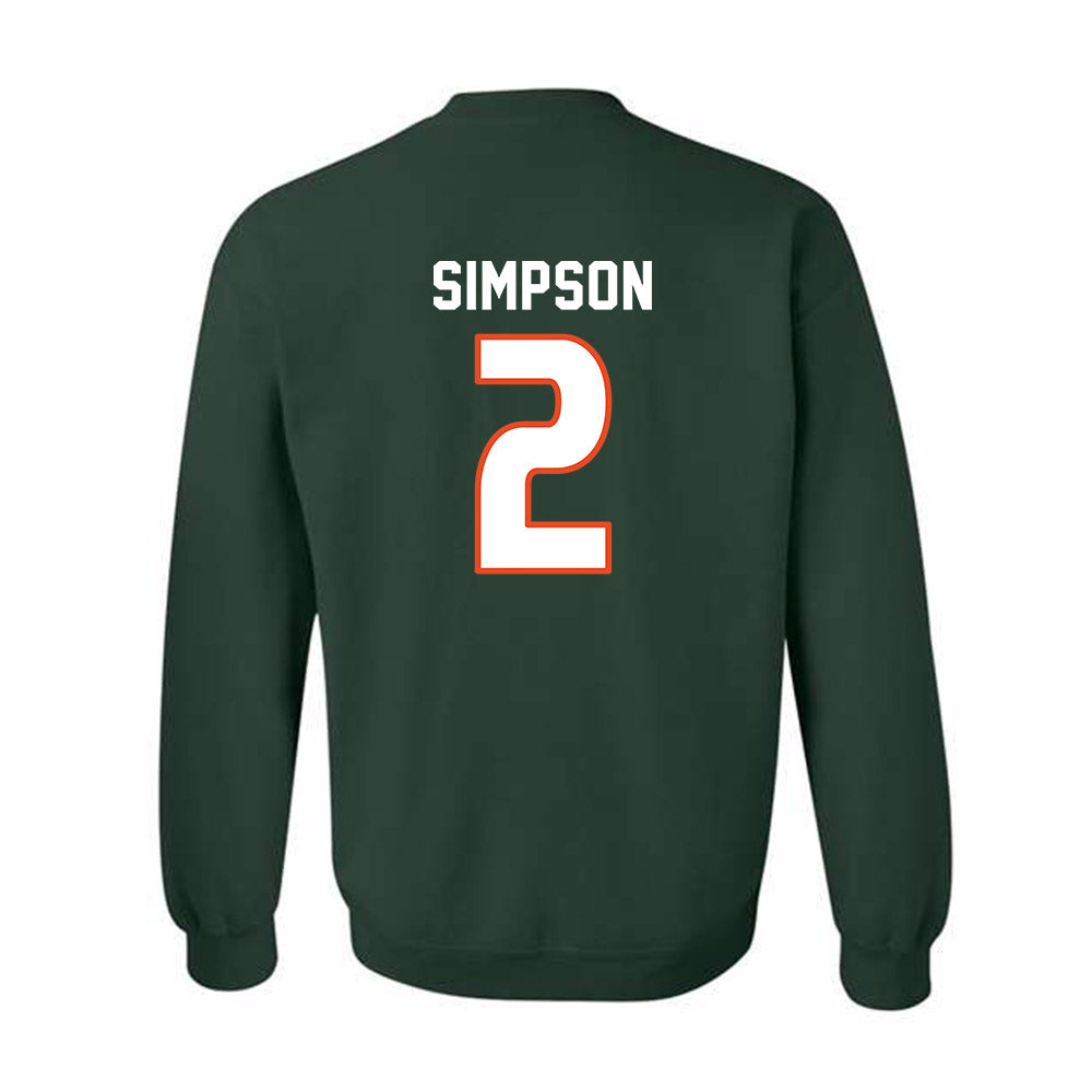 Miami - NCAA Women's Soccer : Emilie Simpson - Replica Shersey Crewneck Sweatshirt-1