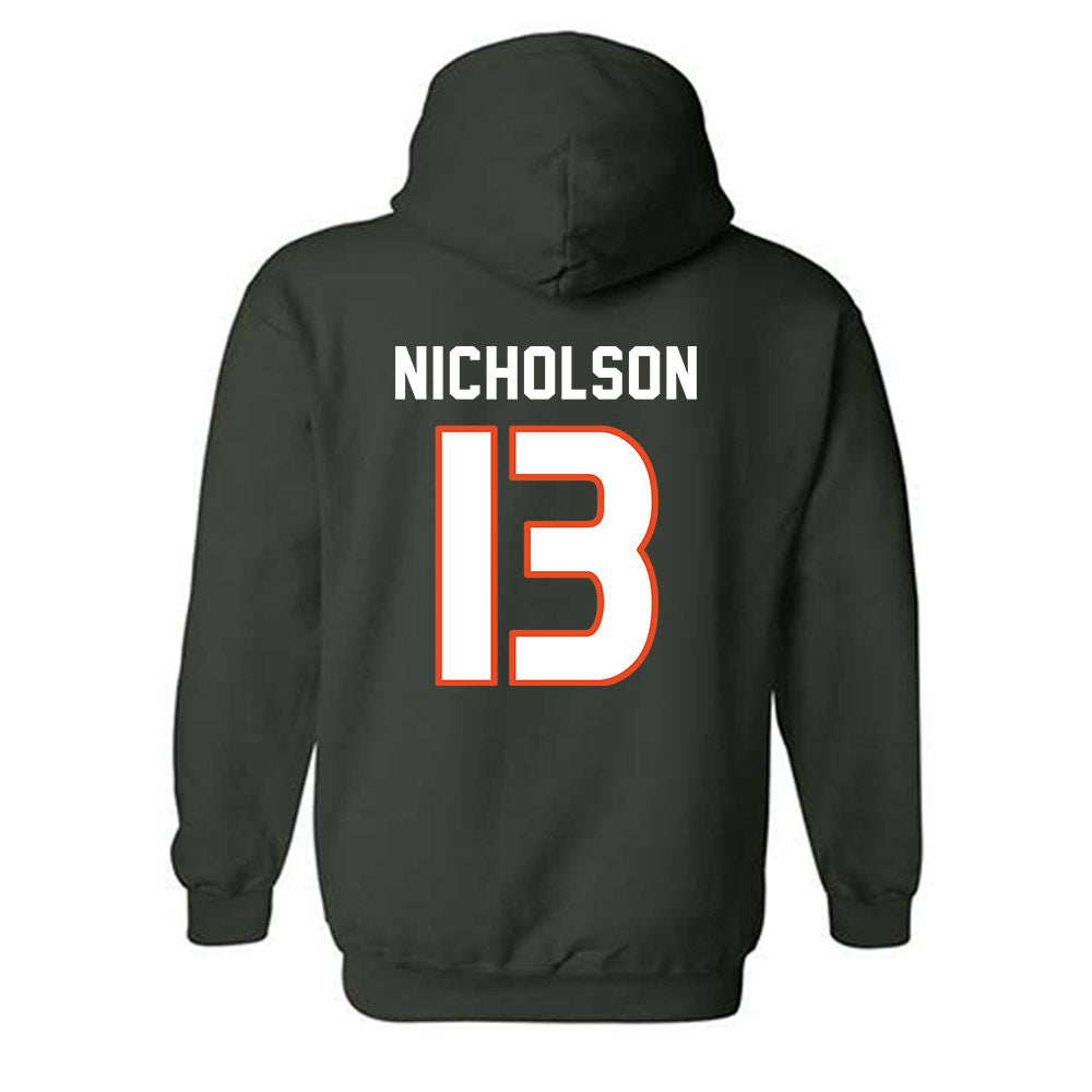 Miami - NCAA Women's Soccer : Crosby Nicholson - Replica Shersey Hooded Sweatshirt-1