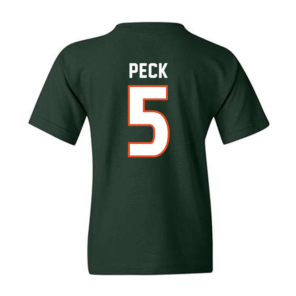 Miami - NCAA Women's Soccer : Amanda Peck - Replica Shersey Youth T-Shirt-1