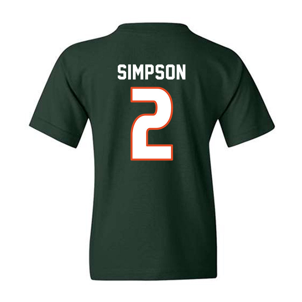 Miami - NCAA Women's Soccer : Emilie Simpson - Replica Shersey Youth T-Shirt-1