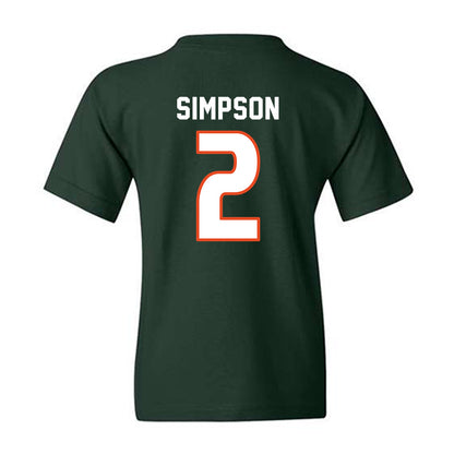 Miami - NCAA Women's Soccer : Emilie Simpson - Replica Shersey Youth T-Shirt-1