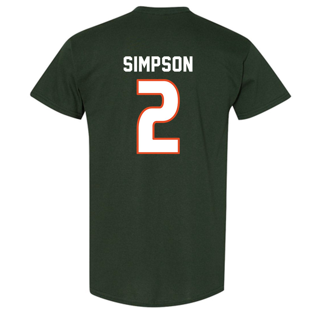 Miami - NCAA Women's Soccer : Emilie Simpson - Replica Shersey T-Shirt-1