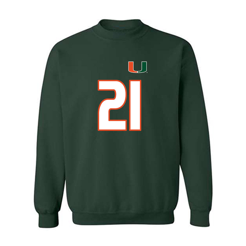 Miami - NCAA Women's Soccer : Carlie Wysocki - Replica Shersey Crewneck Sweatshirt-0