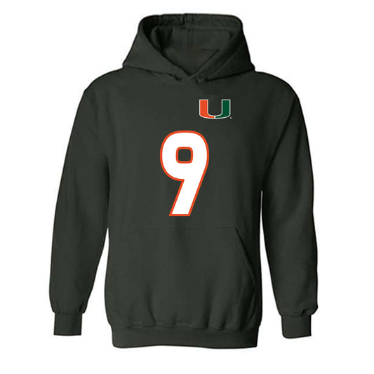 Miami - NCAA Women's Soccer : Zoie Fontenot - Replica Shersey Hooded Sweatshirt-0
