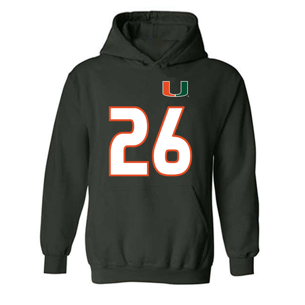Miami - NCAA Women's Soccer : Dakota Harrell - Replica Shersey Hooded Sweatshirt-0