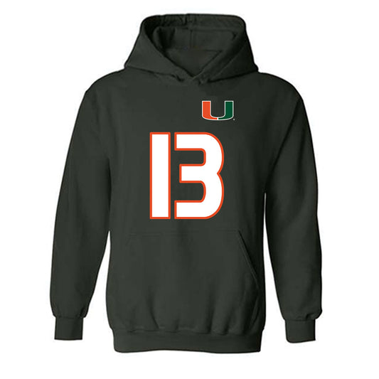 Miami - NCAA Women's Soccer : Crosby Nicholson - Replica Shersey Hooded Sweatshirt-0