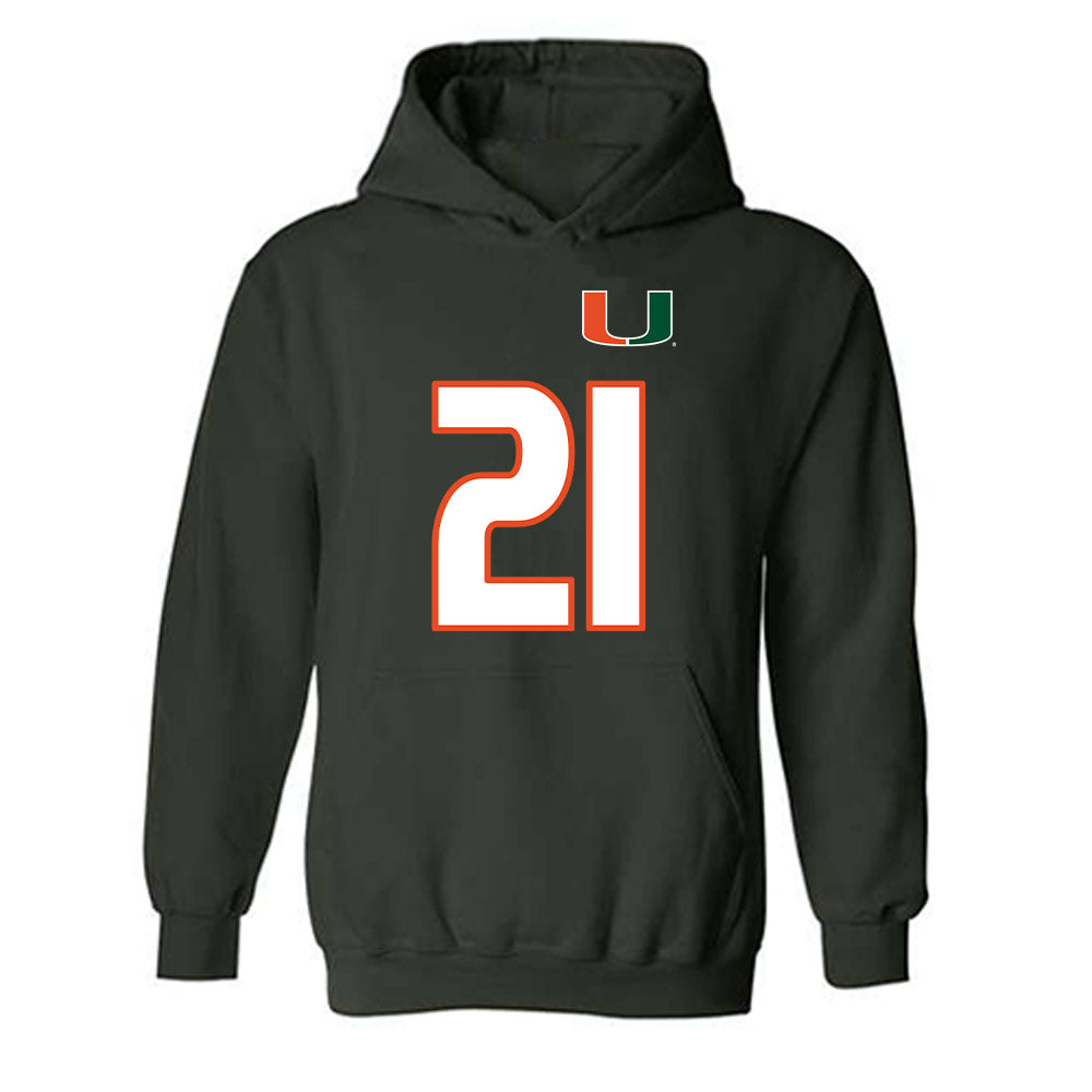 Miami - NCAA Women's Soccer : Carlie Wysocki - Replica Shersey Hooded Sweatshirt-0