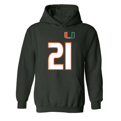 Miami - NCAA Women's Soccer : Carlie Wysocki - Replica Shersey Hooded Sweatshirt-0
