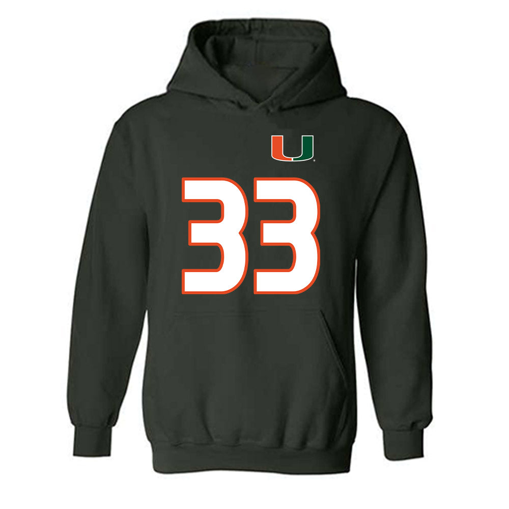 Miami - NCAA Women's Soccer : Atlee Olofson - Replica Shersey Hooded Sweatshirt-0