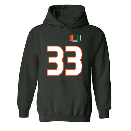 Miami - NCAA Women's Soccer : Atlee Olofson - Replica Shersey Hooded Sweatshirt-0