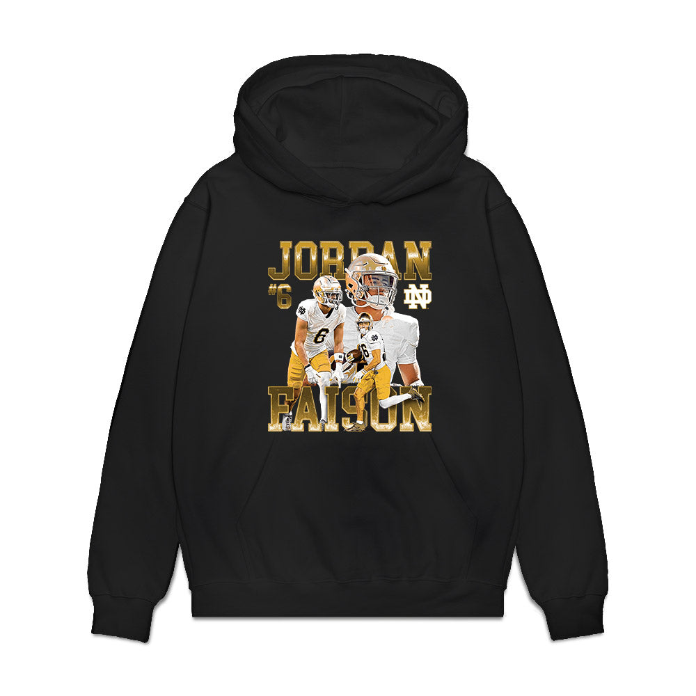 Notre Dame - NCAA Football : Jordan Faison - Premium Hooded Sweatshirt-0
