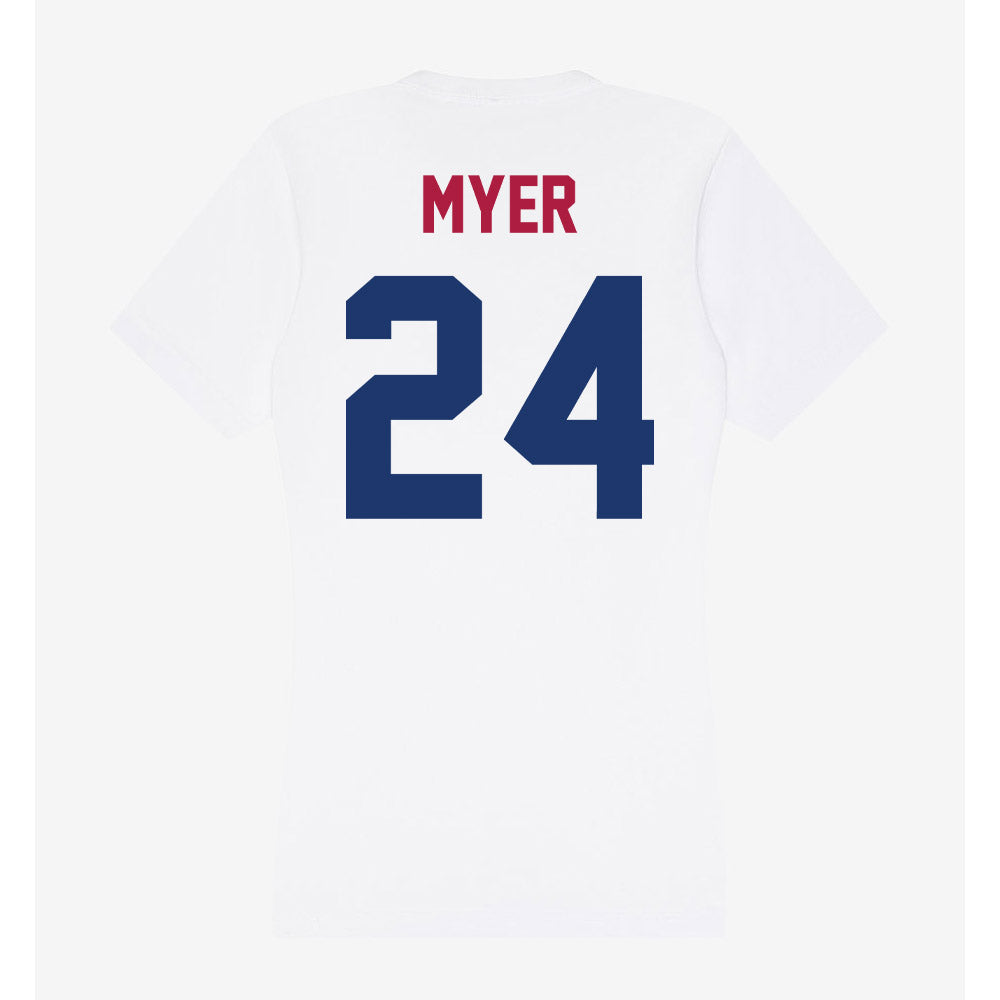 Detroit Mercy - NCAA Softball : Aubrey Myer - Women's V-Neck T-Shirt-1